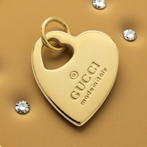 GUCCI Authentic Gold Heart Charm Pendant for Necklace
